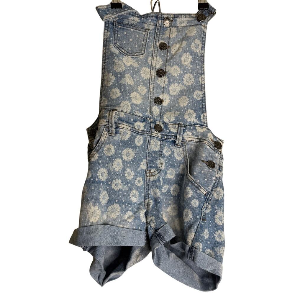 Cherokee Bib Overall Shorts shortalls Girl Large Denim VTG Daisy Summer Spring